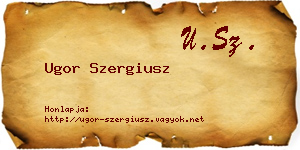 Ugor Szergiusz névjegykártya